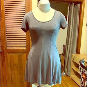 Gray Fitted Skater Dress